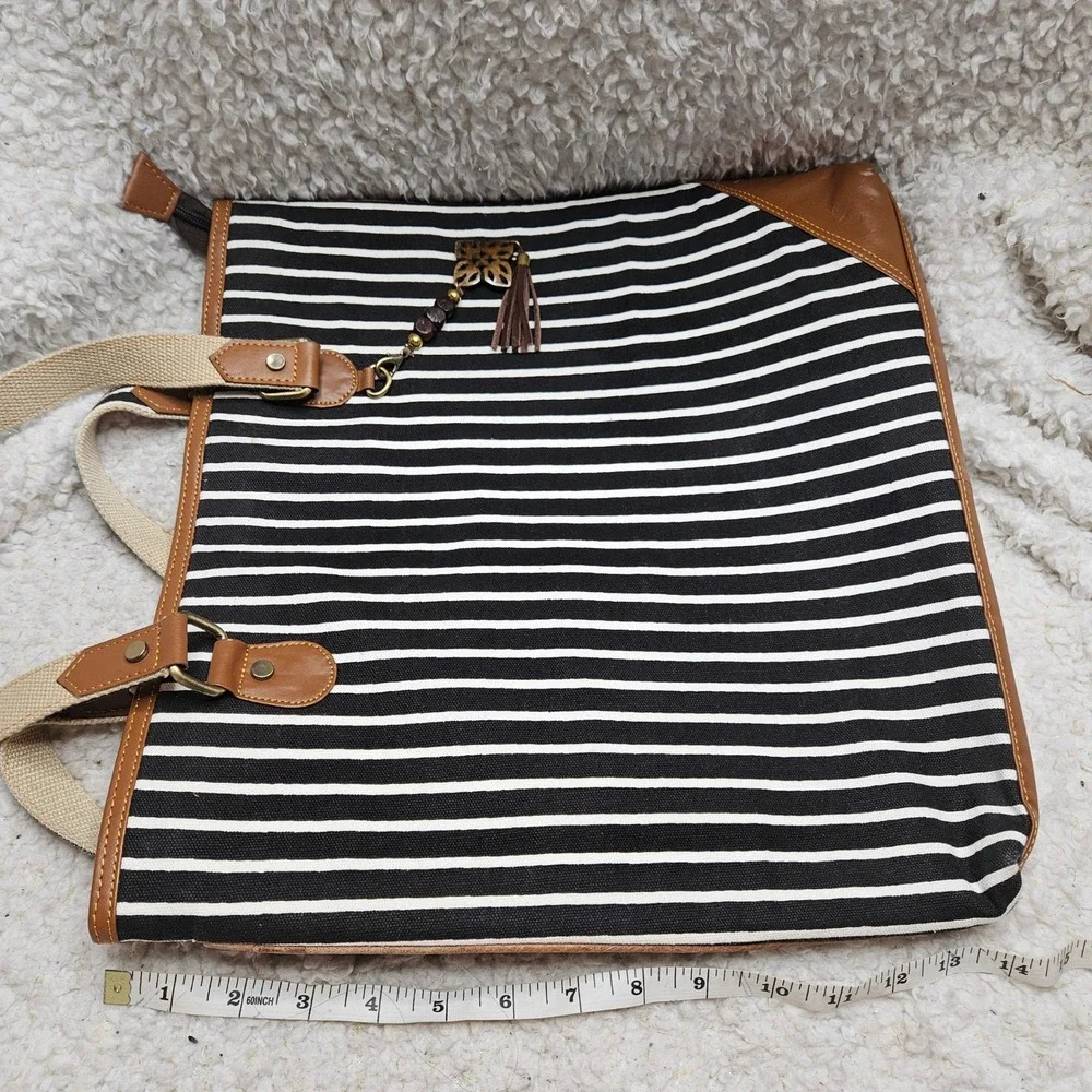 Vaan & Co Royce Rocco Upcycled‎ Canvas and Leather Tote
